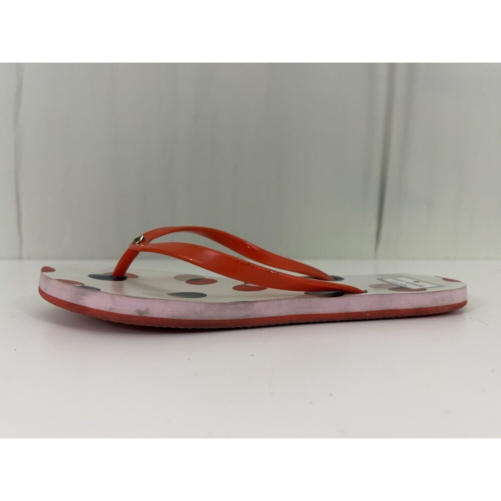 Kate Spade Feldon Flip Flop New in Box Oskar Dot Print Size 10B Red White Black - Picture 7 of 12